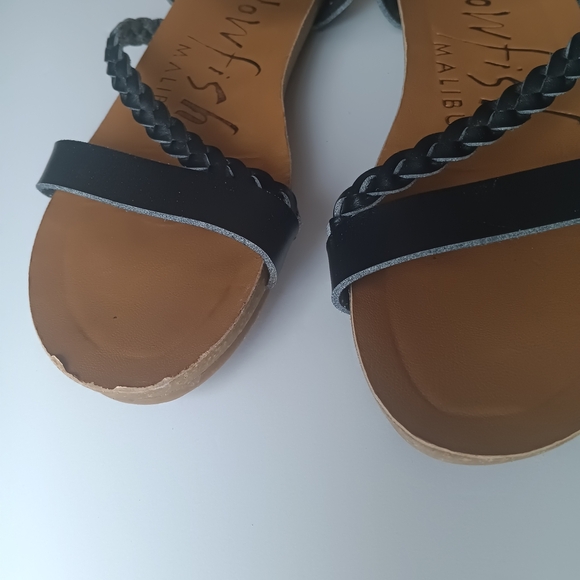 Blowfish Black and Brown Sandals with Braided Straps - Picture 6 of 8